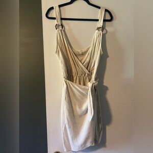 Beige Linen Dress Large